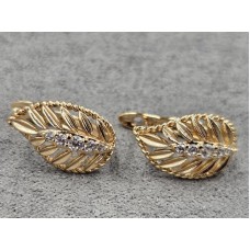 Сережки Xuping 9 мм висота 15 мм англійський замок колір 18к