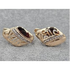 Сережки Xuping 10 мм висота 15 мм англійський замок колір 18к