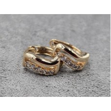 Сережки Xuping 5 мм висота 11 мм круглий замок колір 18к