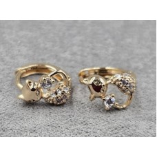 Сережки Xuping 7 мм висота 11 мм круглий замок колір 18к