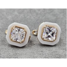 Сережки Xuping 14 мм висота 14 мм англійський замок колір 18к