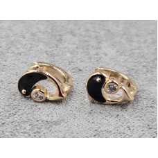 Сережки Xuping 7 мм висота 9 мм круглий замок колір 18к