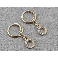 Сережки Xuping 7 мм висота 24 мм круглий замок колір 18к