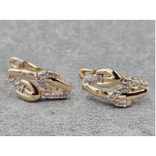 Сережки Xuping 8 мм висота 16 мм англійський замок колір 18к