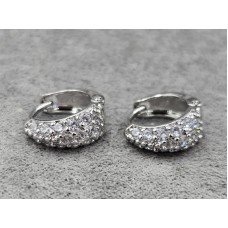 Серьги Xuping 5 мм высота 12 мм английский замок родий