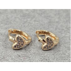 Сережки Xuping 7 мм висота 11 мм круглий замок колір 18к