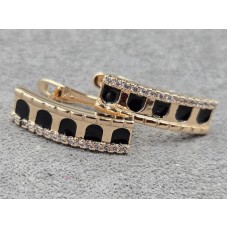 Сережки Xuping 5 мм висота 18 мм англійський замок колір 18к