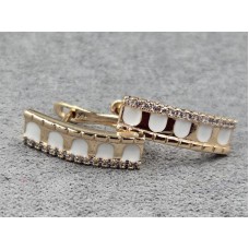 Сережки Xuping 5 мм висота 18 мм англійський замок колір 18к