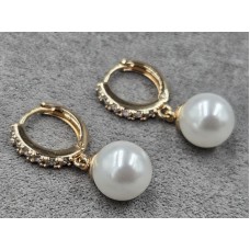 Сережки Xuping 10 мм висота 27 мм круглий замок колір 18к