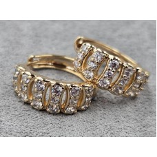 Серьги Xuping 7 мм высота 17 мм круглый замок цвет 18к