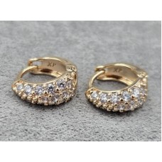 Серьги Xuping 5 мм высота 11 мм круглый замок цвет 18к