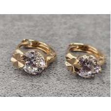 Серьги Xuping 6 мм высота 11 мм круглый замок цвет 18к