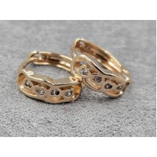 Серьги Xuping 5 мм высота 13 мм круглый замок цвет 18к