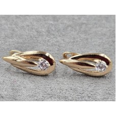 Серьги Xuping 8 мм высота 17 мм английский замок цвет 18к