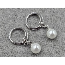 Серьги Xuping 6 мм высота 22 мм круглый замок родий