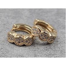 Серьги Xuping 4 мм высота 12 мм круглый замок цвет 18к