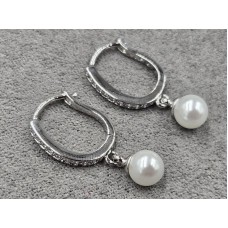 Серьги Xuping 6 мм высота 24 мм родий