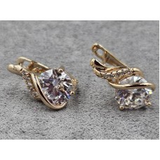 Серьги Xuping 9 мм высота 16 мм английский замок цвет 18к