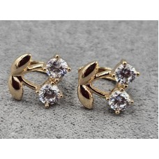 Серьги Xuping 10 мм высота 11 мм круглый замок цвет 18к