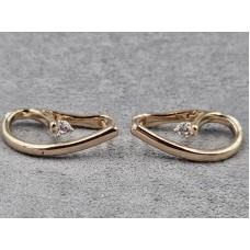 Серьги Xuping 2 мм высота 22 мм английский замок цвет 18к