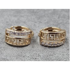 Серьги Xuping 7 мм высота 12 мм круглый замок цвет 18к