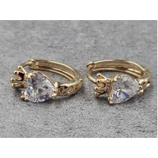 Серьги Xuping 8 мм высота 16 мм замок Конго цвет 18к