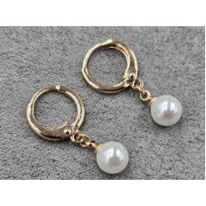 Серьги Xuping 6 мм высота 23 мм круглый замок цвет 18к