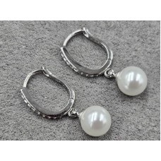 Серьги Xuping 8 мм высота 27 мм родий