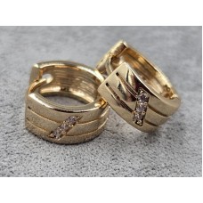 Серьги Xuping 6 мм высота 12 мм круглый замок цвет 18к