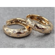 Серьги Xuping 7 мм высота 22 мм замок Конго цвет 18к