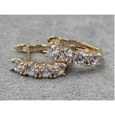 Серьги Xuping 4 мм высота 16 мм английский замок цвет 18к