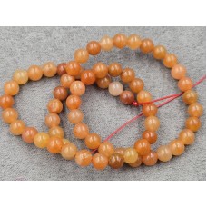 Авантюрин 6,3-6,5 мм помаранчовий довжина 38 см