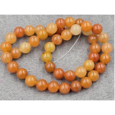 Авантюрин 8,5-8,7 мм помаранчовий довжина 38 см