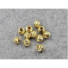 Бусина шарик 4 мм 50 шт цвет лимонное золото (гиппоаллергенный сплав)