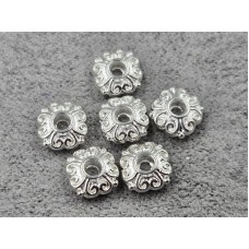 Рондель 6*4 мм 10 шт колір срібло (гіпоалергений сплав)