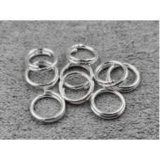 Соединительные кольца 6 мм 50 шт двойные цвет серебро (гиппоаллергенный сплав)