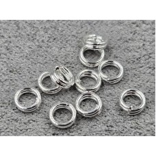 Соединительные кольца двойные 4 мм 50 шт цвет серебро (гиппоаллергенный сплав)