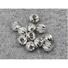 Бусина шарик 4 мм 50 шт цвет серебро (гиппоаллергенный сплав)