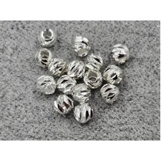 Бусина шарик 3 мм 50 шт цвет серебро (гиппоаллергенный сплав)