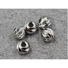 Бусина шарик 6 мм 20 шт цвет сталь (гиппоаллергенный сплав)  