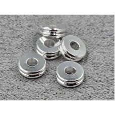 Рондель 6*2 мм 20 шт колір срібло (гіпоалергений сплав)