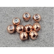 Рондель 4,2*3,6 мм із заглушкою 10 шт колір рожеве золото (гіпоалергений сплав)