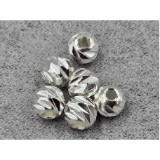 Бусина шарик 6 мм 20 шт цвет серебро (гиппоаллергенный сплав)  