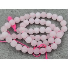 Рожевий кварц 6,5-6,8 мм матовий довжина 37-38 см