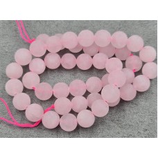 Рожевий кварц 8,2-8,4 мм матовий довжина 37-38 см