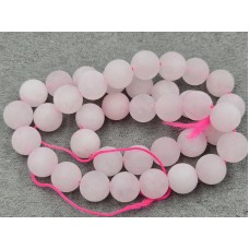 Рожевий кварц 10,4-10,6 мм матовий довжина 37-38 см