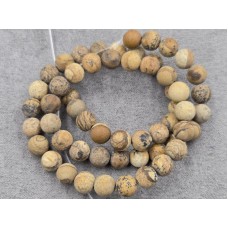 Яшма 6,7-6,9 мм пейзажная матовая длина 36-37 см