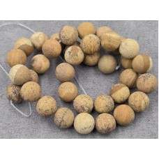 Яшма 10,6-10,8 мм пейзажная матовая длина 36-37 см