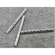 Трубочка 1,5*20 мм 10 шт цвет серебро (гиппоаллергенный сплав)