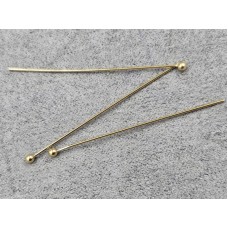 Піни 0,6 мм з кулькою 2 мм довжина 4 см 10 шт колір лимон нержавіюча сталь